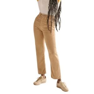 Denim Forum The Joni High Rise Loose Corduroy Pants | Tan | Size 25/29L